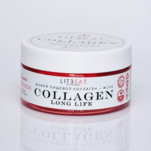 Коллаген пищевой живой (Collagen Long Life) вишня для суставов и восстановление после травм в желе, 230 гр.
